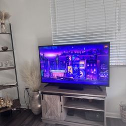 Rusted Wood Tv Stand With Sliding Barn Door 