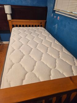Full Size Quilted Mattress and frame