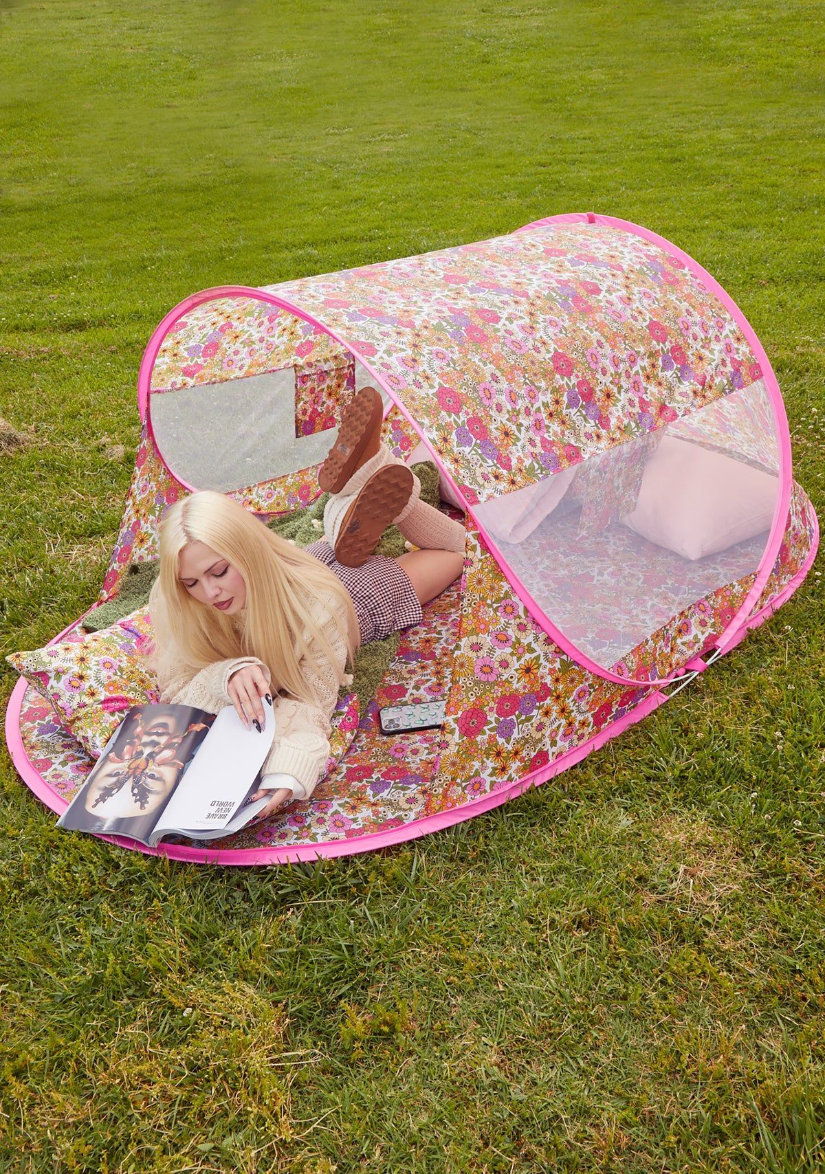Brand New Swirling Flowers Pop-Up Tent - $60 (Retails $99!)