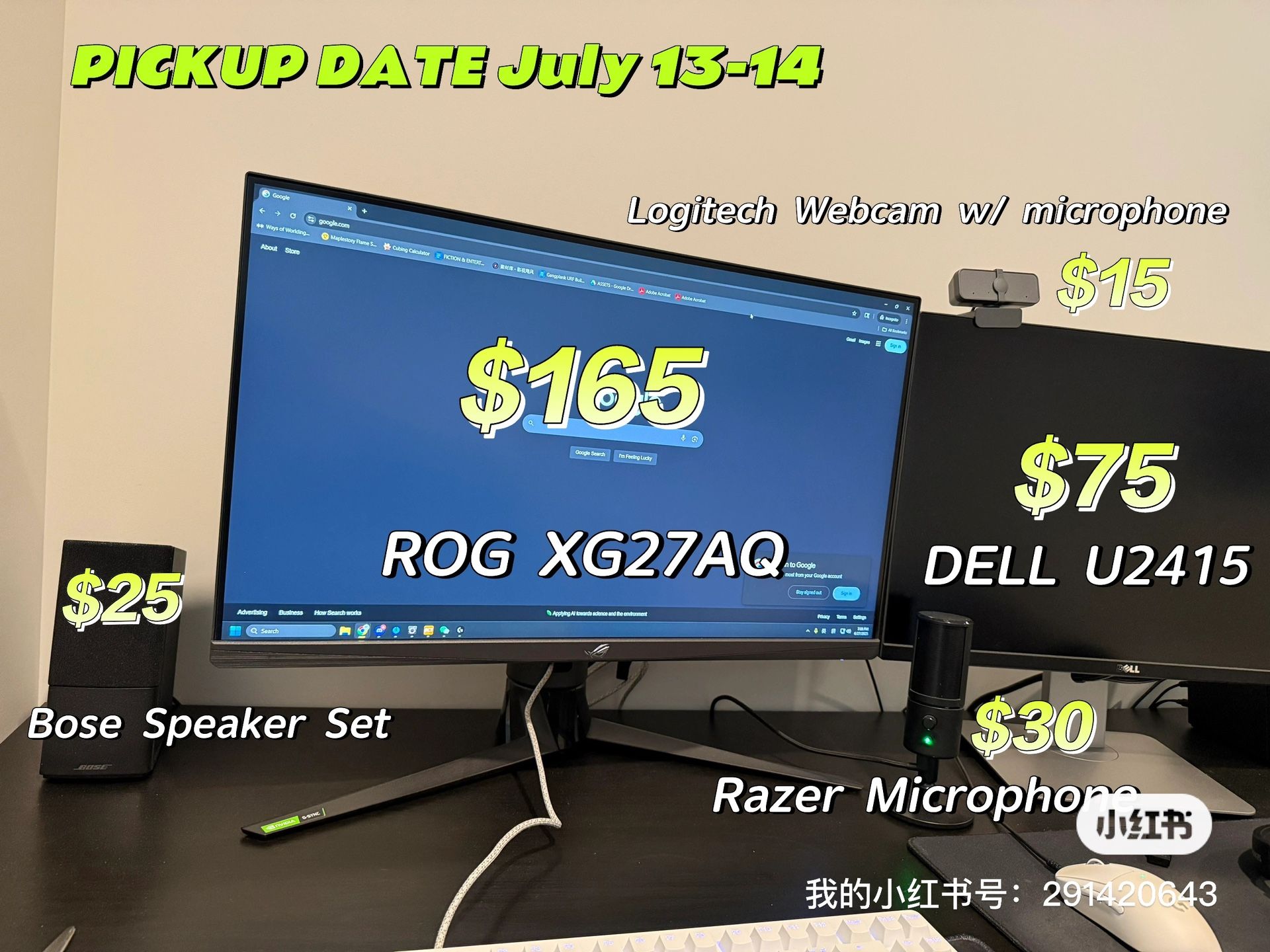 ROG XG27AQ Monitor, Speaker, Webcam Etc