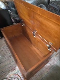 Wooden storage trunk