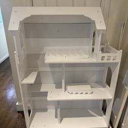 White Wooden doll House Book Case