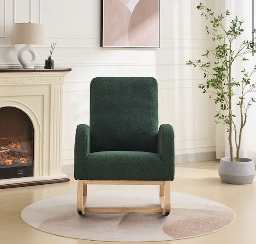 Boucle Green Rocking Chair (Please Read Description)