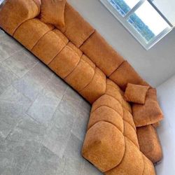 Orange Sectional Couch (Modern. New In Box)