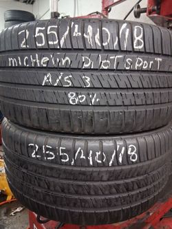 Pair of 255/40/R18 with 80 of tread or life MICHELIN PILOT SPORT a/s 3