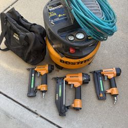 Bostich finish kit with 6 gallon compressor.