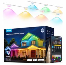 Govee Permanent Outdoor Lights 2, 150ft RGBIC Outdoor Lights with 108 LED Lights, IP67 Waterproof, 100 Scene Modes with 40lm White for Outdoor Decorat