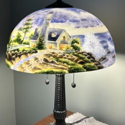 Thomas Kinkade Reverse Painted Lamp - Limited Edition