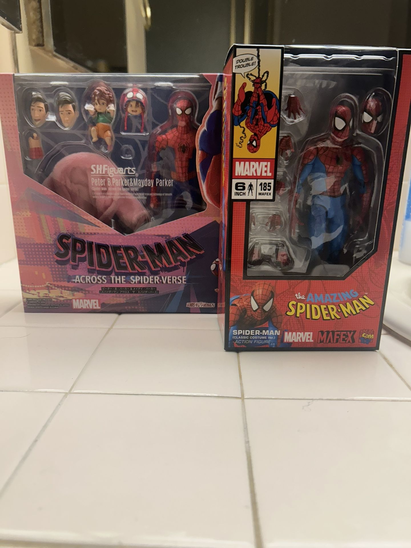 S H Figuarts Spider-Man Peter B Parker And Mafex Spider-Man  Buy Or Trade 