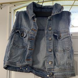 Small Jean Button Up Vest