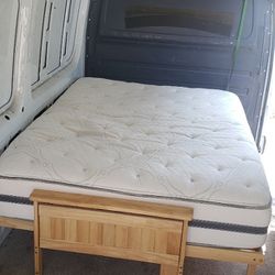 Queen futon wood base and queen Beautyrest mattress