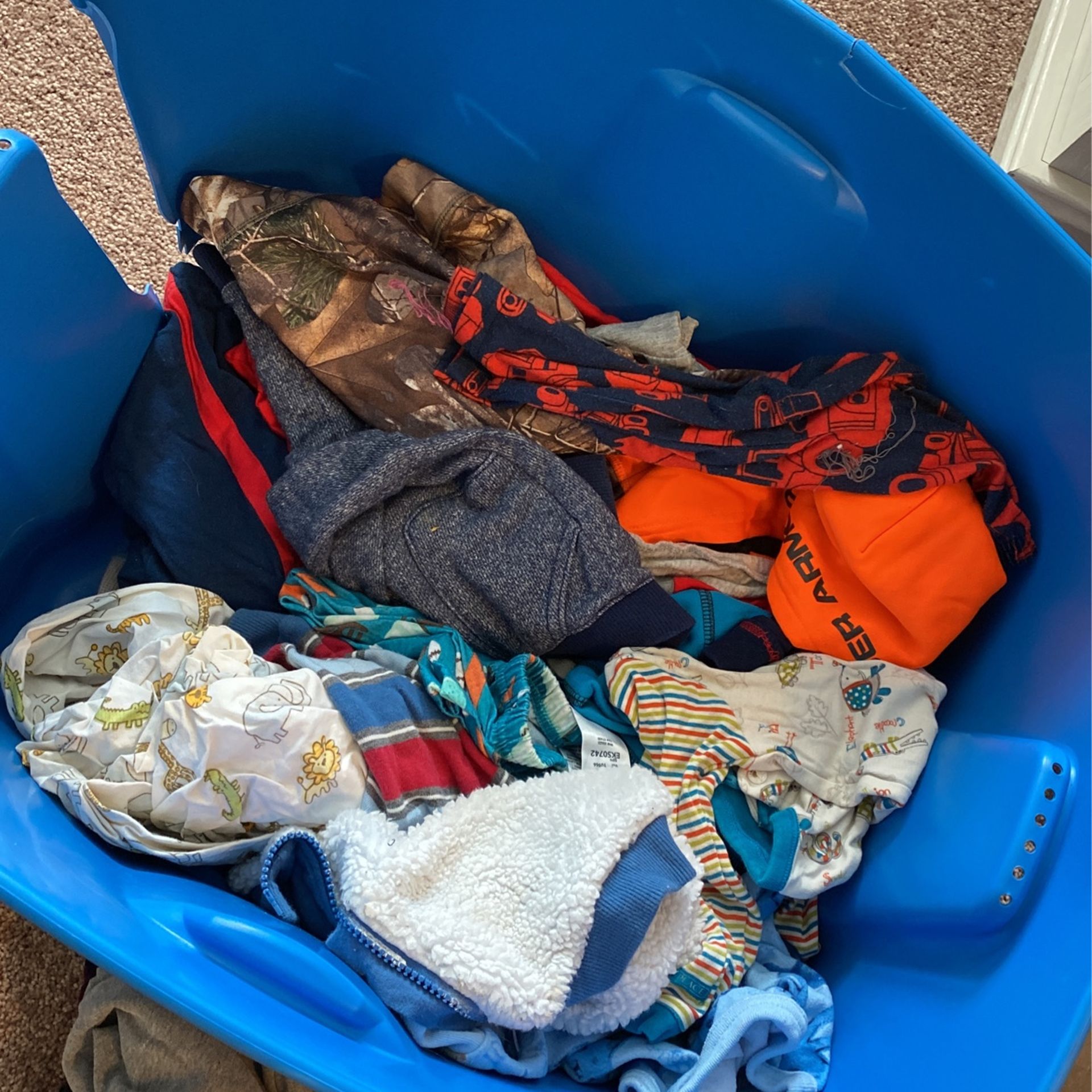 Bin And Trash Bags Full Of Boys Clothes !