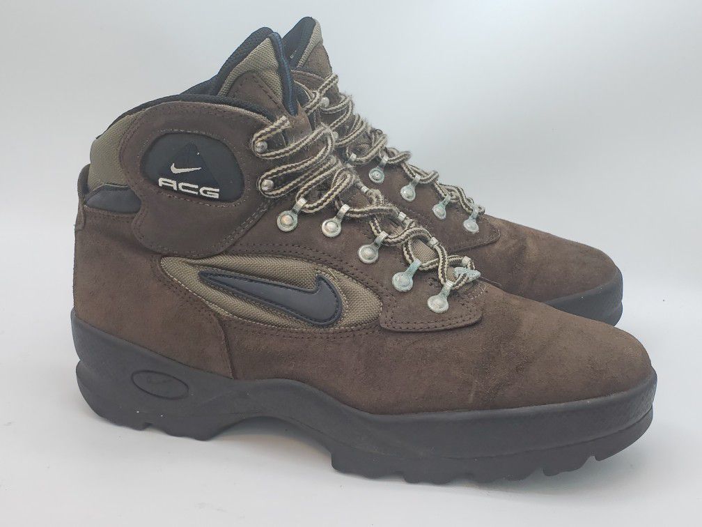 Nike Air ACG Outdoor Hiking Boots Brown/Black Suede Trail Shoes Men's Size 9 M