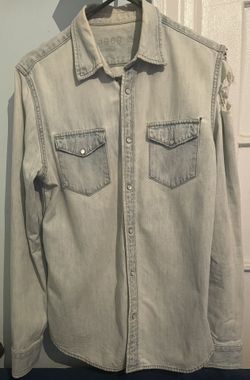 Gap 1968 Ripped Jean Shirt Long Sleeve.