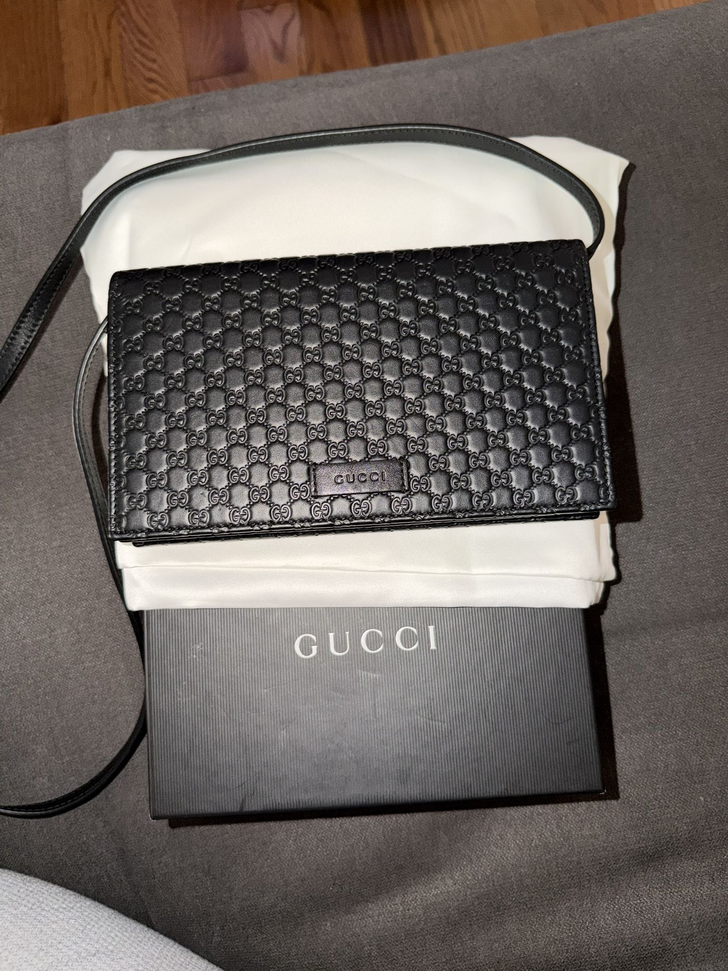 Gucci Black Embossed Crossbody Bag