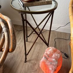 ANTIQUE COPPERY FOOTED TABLE