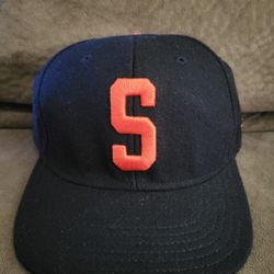 Stussy Hat Cap Mens Snap Back Navy Blue S Logo Wool Blend Streetwear Stüssy