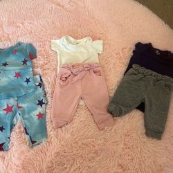 Three Baby Girl Outfits 0/3 Months