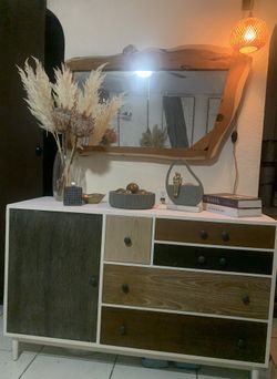 Mirror Wall Chamcha Wood, Natural