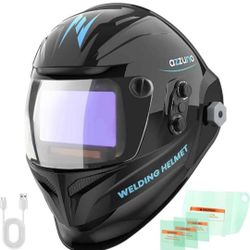 AZZUNO Auto Darkening Welding Helmet, 4.92"×2.76" True Color Large Viewing