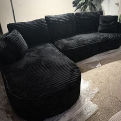 *BRAND NEW* 100" W 3-Seat Round Arm Corduroy Boneless Couch $375