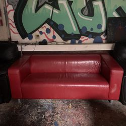 Modern Red leather couch 