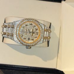 Two Tone Iced Out Audemar Piguet 