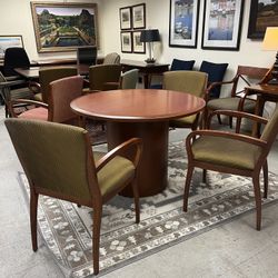 Knoll Chairs, Bookcases, and Round Tables