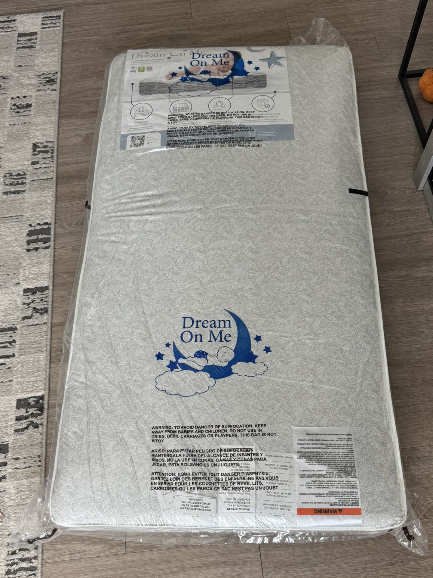 Dream On Me Crib and Toddler Mattress – Brand New, Sealed