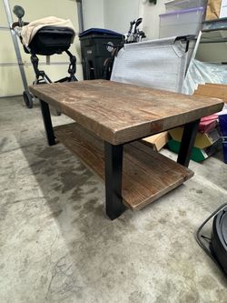 Wood coffee table