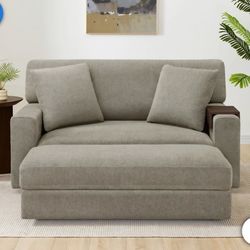 Thomasville Gilroy Fabric Oversized Storage Chair and Storage Ottoman

