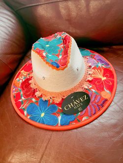 Sombrero De Palma Para Mujer Bordado