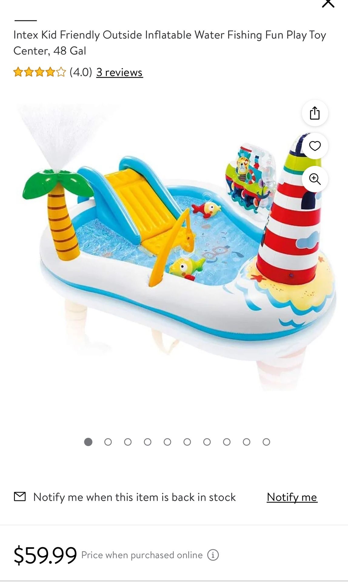 Used - Like New - Intex Fishing Fun Play Center