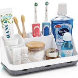 7-Slot Toothbrush Holder Organizer – Bathroom Countertop