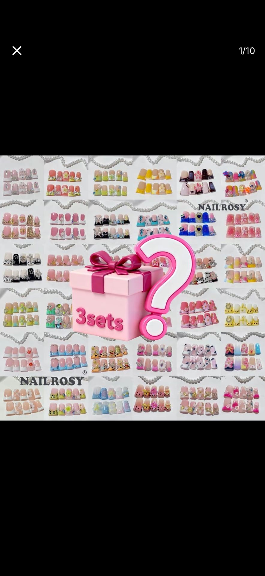 Boxes Random Wearable Nail Art Blind Box, over 5000 Styles, Gift for Christmas, Halloween, Valentine's Day