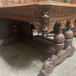 Antique Wood Library Table