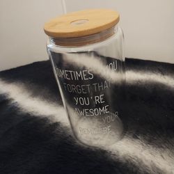 Glass with lid and straw