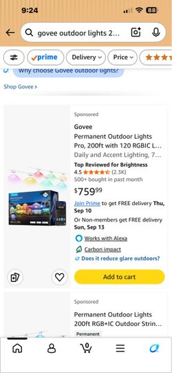 Govee Permanent Outdoor Lights Pro, 200ft with 120 RGBIC LED Lights, White