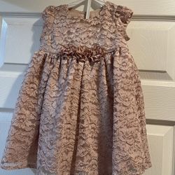 Toddler Girls Size 2 T  Rose Pink Sparkle Dress 