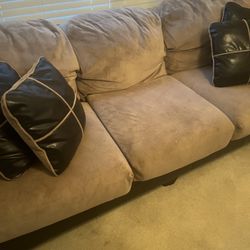 Sofa and Love Seat Set Brown Seat