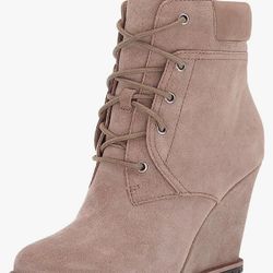 Dolce Vita Gibbas Faux Fur Lined Wedge Booties 