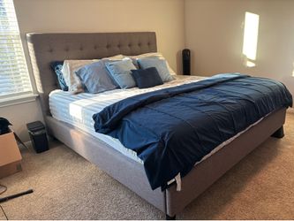 $250 OBO - KING SIZE ISLA BED-FRAME + MATTRESS