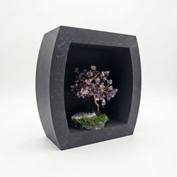 Modern Shadow Box Floating Shelf – Curved Geometric Wall Display