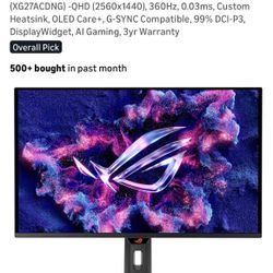 ASUS ROG Strix 26.5” 1440P QD-OLED Gaming Monito