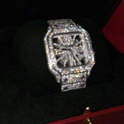 Cartier Skeleton Moissanite Watch 