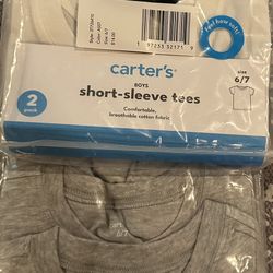 2 Boys 2-Pack Short-Sleeve Undershirts Size 6/7 