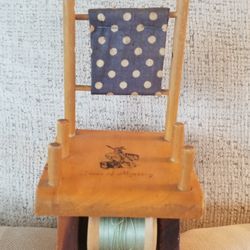 Antique Wooden Chair For Spools Of Sewing Threads