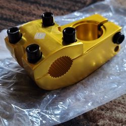 NEW Bicycle Bmx Threadless Stem Gold