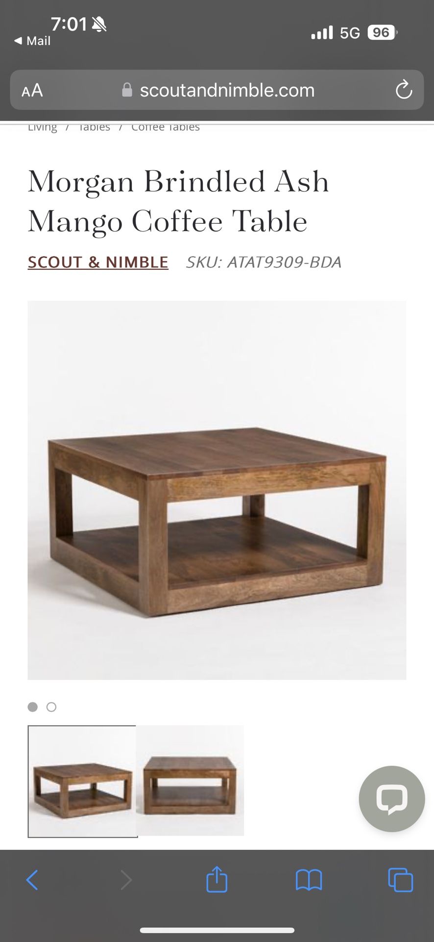 Morgan Brindled Ash Mango Coffee Table