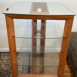 TV Stand Table with 5 tier glass shelves